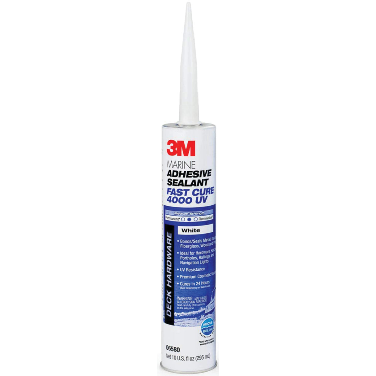 Marine Adhesive Sealant 4000UV Fast Cure - White- 10 oz.