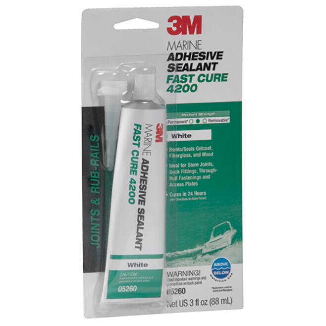 3M 4200 Fast Cure, White, Polyurethane Adhesive/Sealant, 3oz. Model # 593147 Mfg # 5260