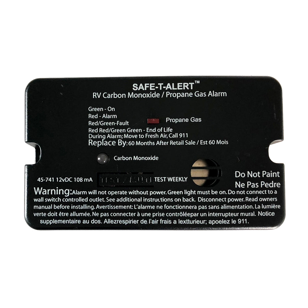 Safe-T-Alert 45-741-BL 45 Series Carbon Monoxide & Propane Alarm - 12V Surface Mount - Black