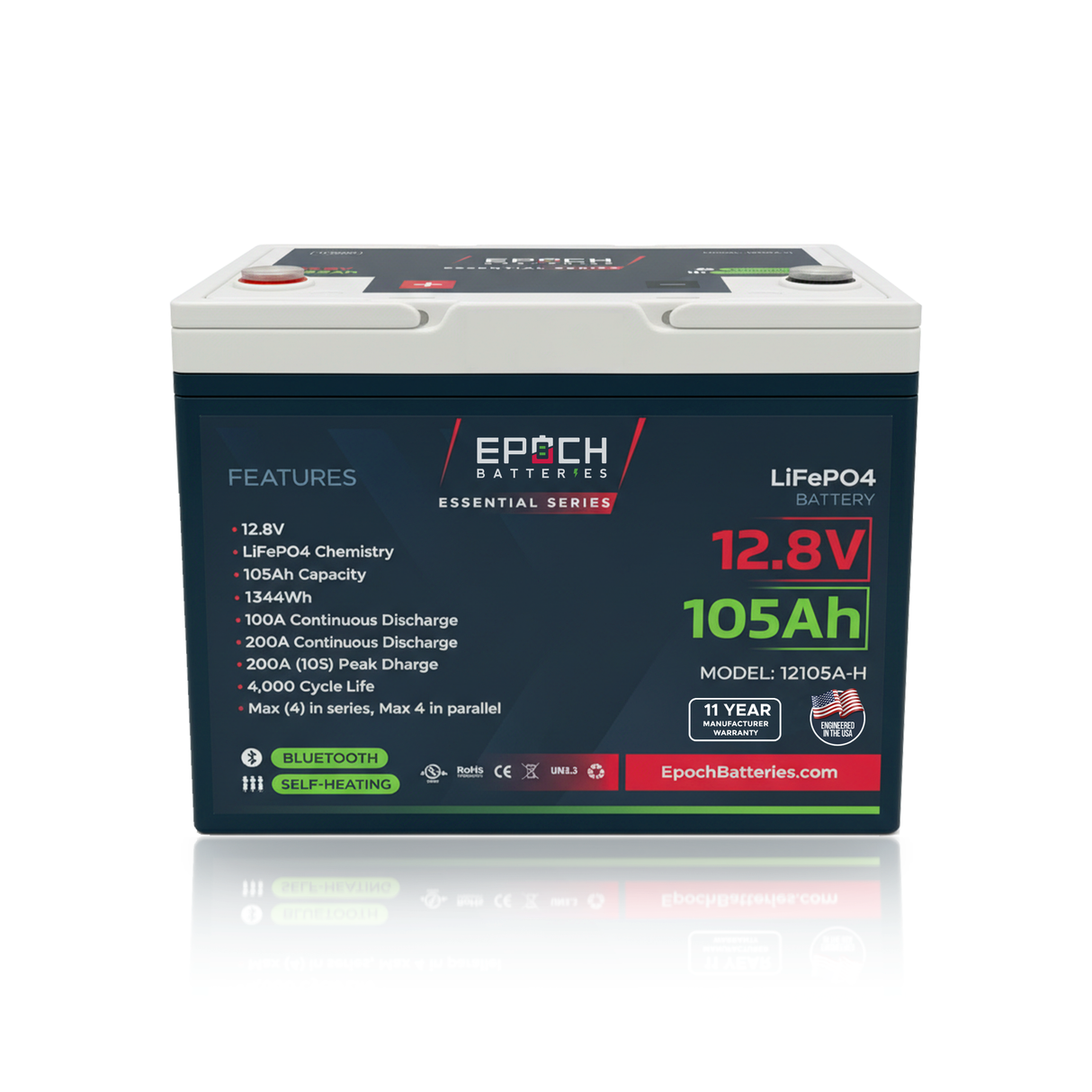 12V 105Ah Essential Series LiFePO4 Battery (1.34kWh) — image 3