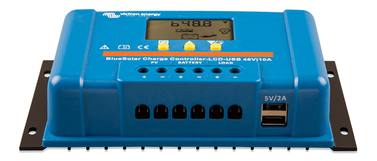 Victron BlueSolar PWM-LCD&USB 48V-10A - front-angle