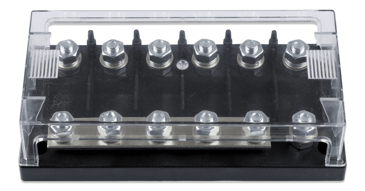 Victron 6-Way Mega Fuse Holder w/Busbar - 250A - front-angle-closed