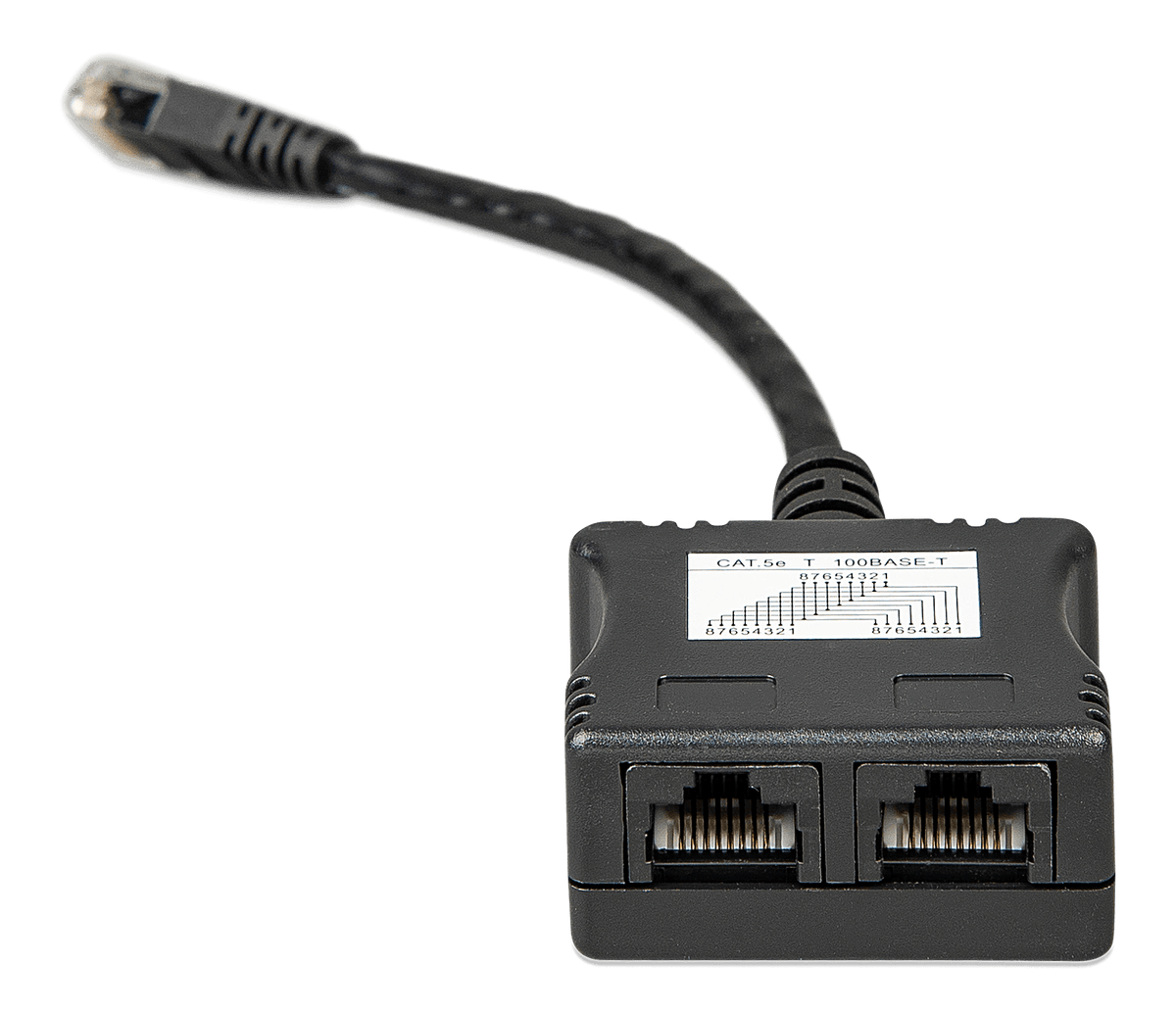 Victron RJ45-splitter 1xRJ45 male/15cm cable/2xRJ45 female - front-angle1