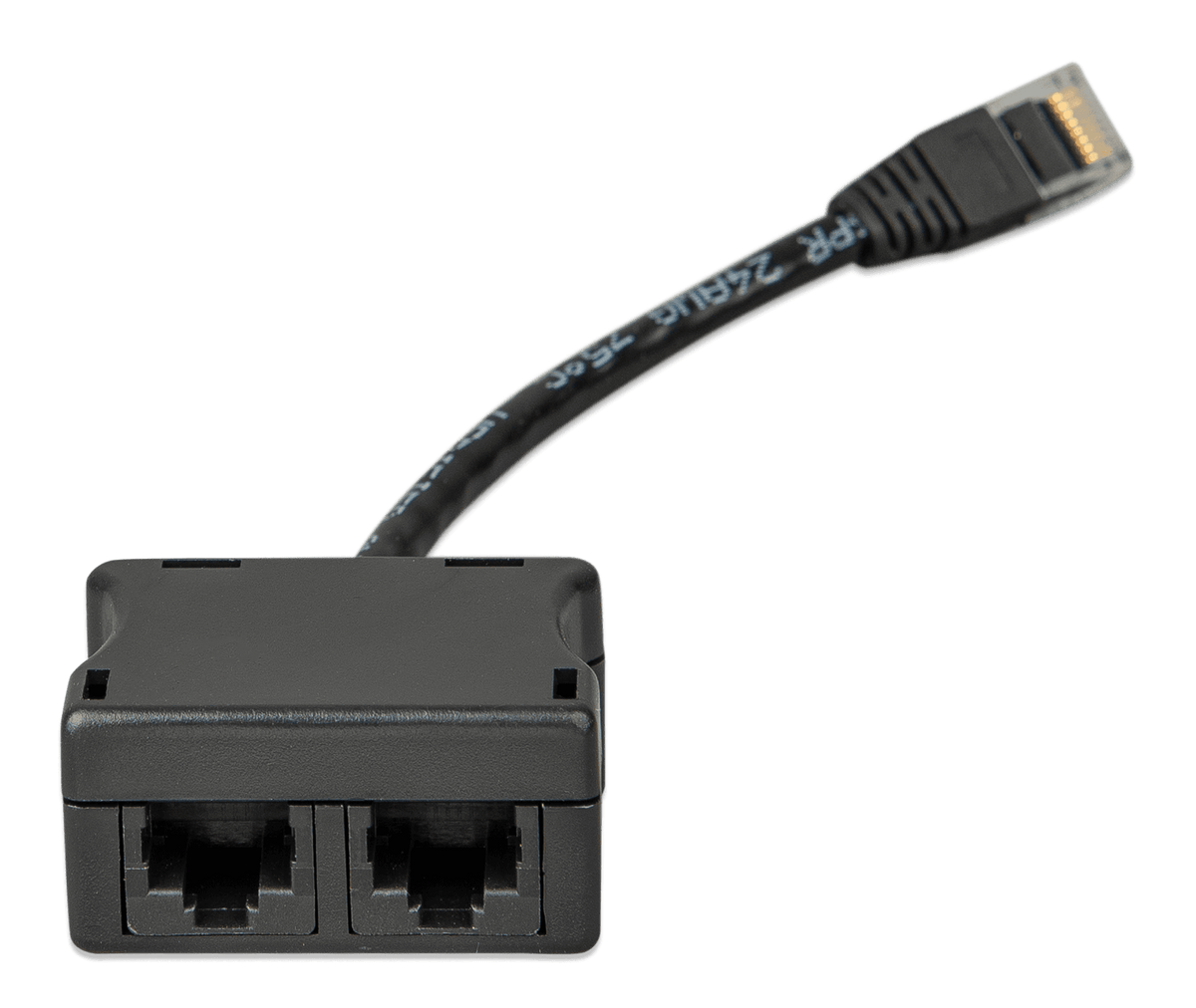 Victron RJ45-splitter 1xRJ45 male/15cm cable/2xRJ45 female - front-angle