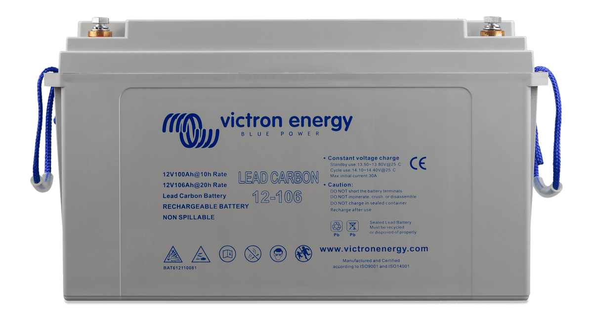 Victron Lead Carbon Battery 12V/106Ah (M8) - front