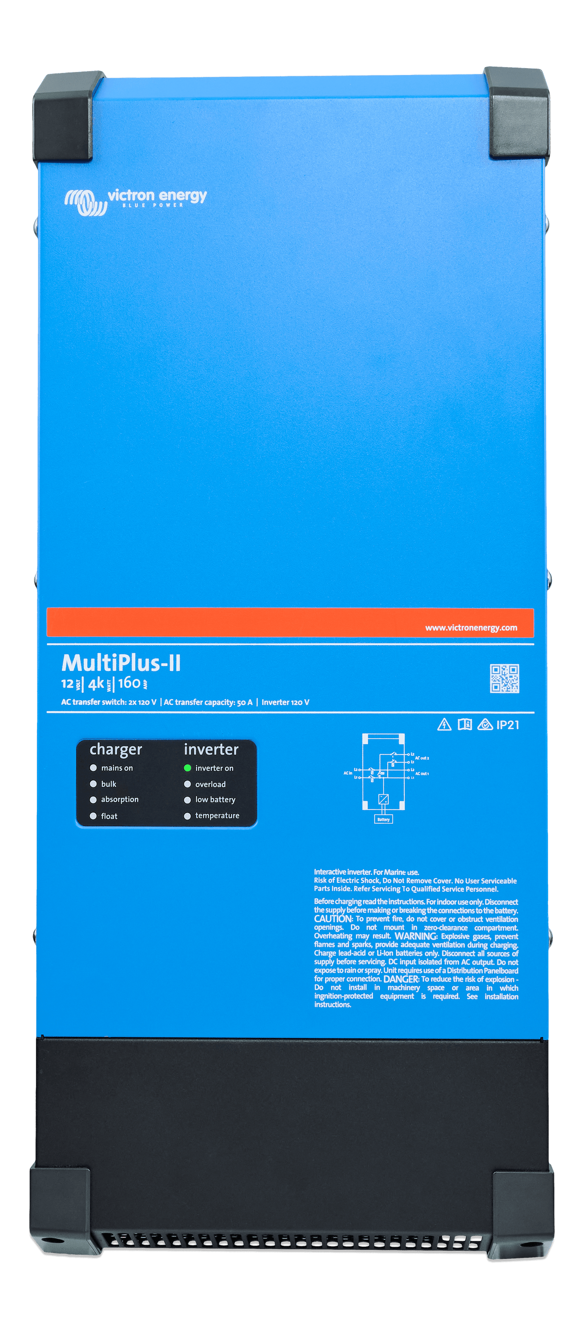 Victron MultiPlus-II 12/4k/160-50 2x120V 50/60Hz - front