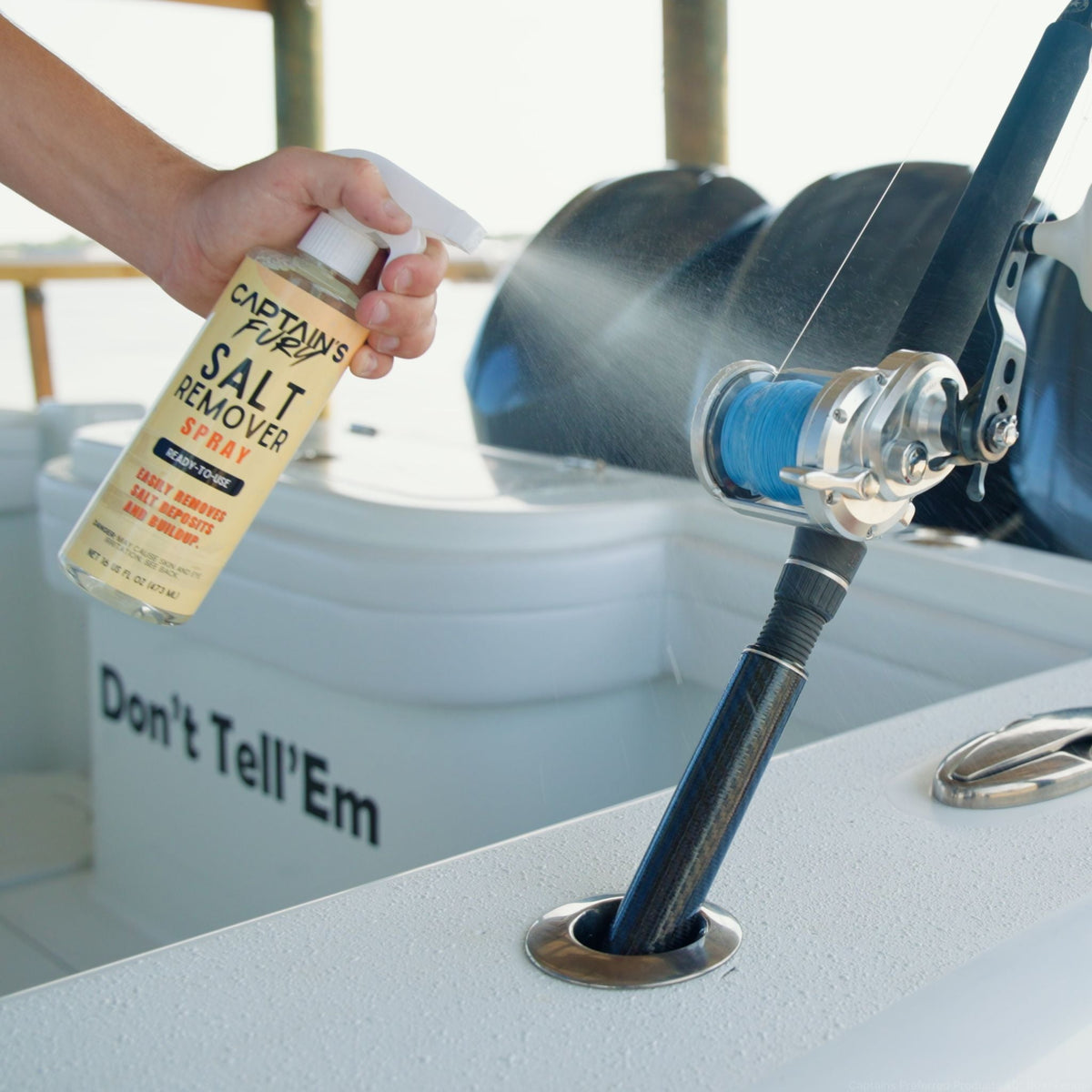 Salt remover on fishing gear