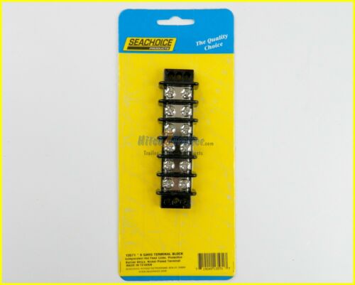 Seachoice 13571 - 6 Gang 4-3/8" Black Terminal Block
