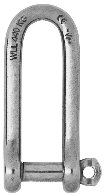 Captive pin long D shackle - Dia 8 mm-01414