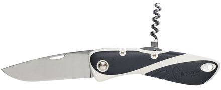 Aquaterra knife - Single plain blade & corkscrew - Black -10153
