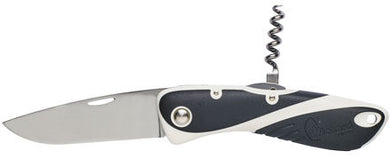 Aquaterra knife - Single plain blade & corkscrew - Black -10153