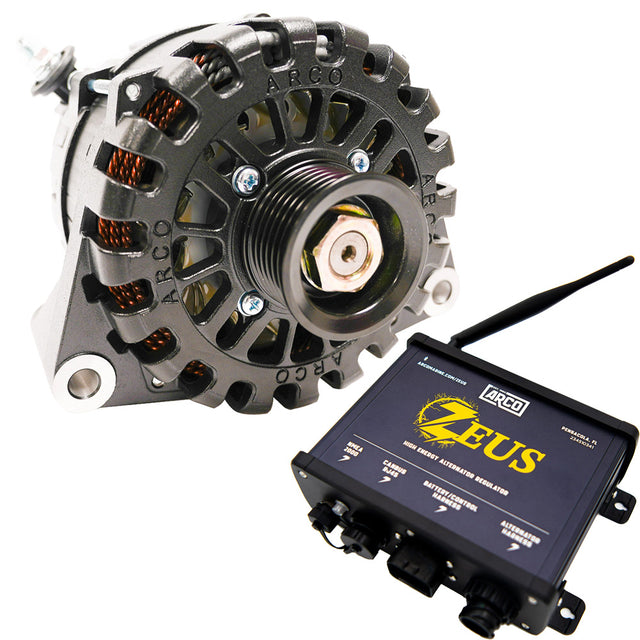 ARCO Zeus A275L N62 Alternator w/Clutch Pulley, Terminal Block & Zeus High-Energy Alternator Regulator [4026-AZ1000]