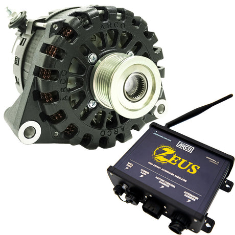 ARCO Zeus 24V 4kW Low Turn On (LTO) N62 Alternator w/Clutch Pulley & Zeus High-Energy Alternator Regulator [4404-AZ1000]