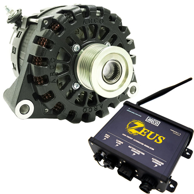 ARCO Zeus 24V 7kW N62 Alternator w/Clutch Pulley & Zeus High-Energy Alternator Regulator [4504-AZ1000]