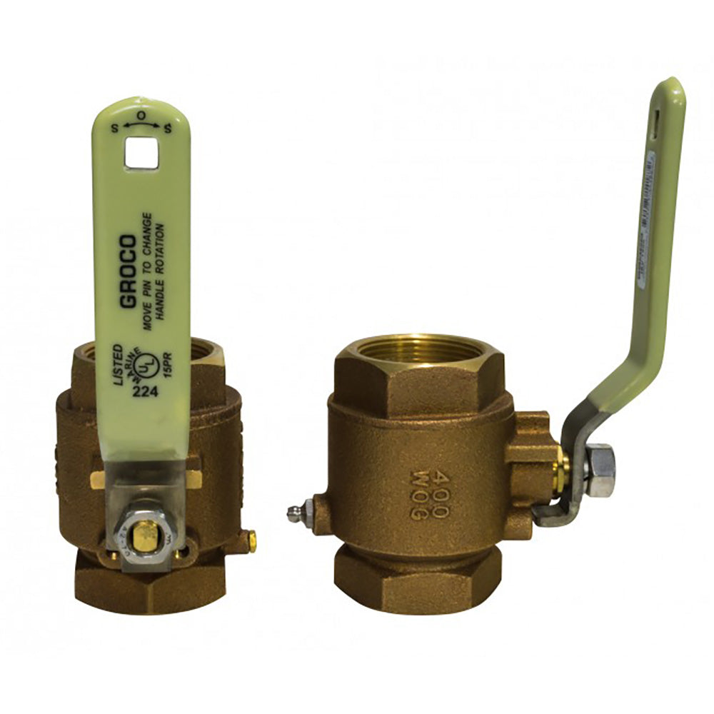 GROCO 2-1/2" NPT Bronze Inline Valve [IBV-2500]