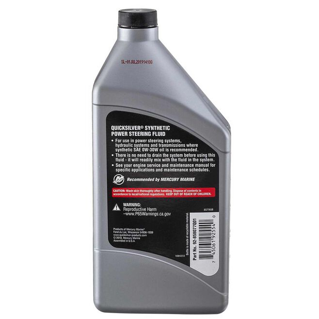 Power Steering Fluid SAE 0W-30, Full Synthetic – 32 Oz. Bottle