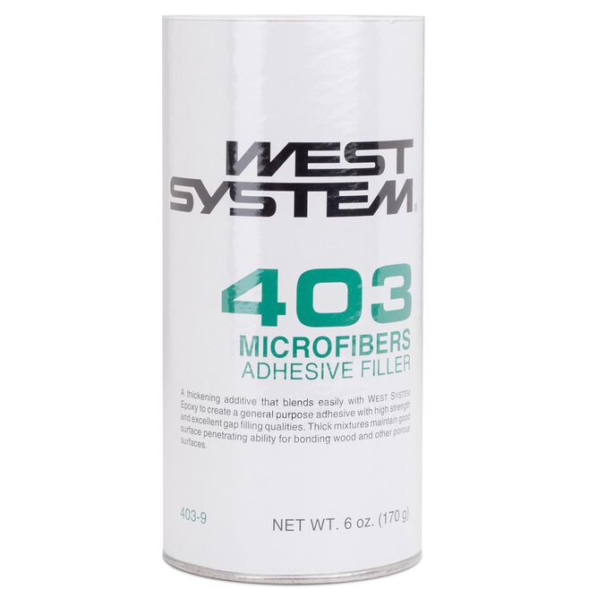 WEST SYSTEM #403 Microfibers Adhesive Filler, 6 oz. Model # 382853 Mfg # 403-9