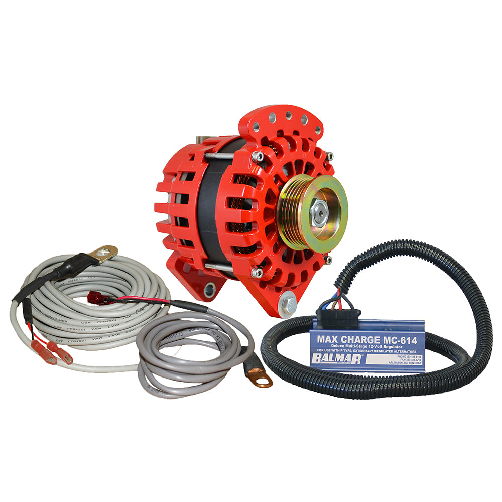 Balmar Alternator 3.15" Dual Foot Saddle K6 Serpentine Pulley Regulator & Temp Sensor - 170A Kit - 12V [XT-DF-170-K6-KIT]