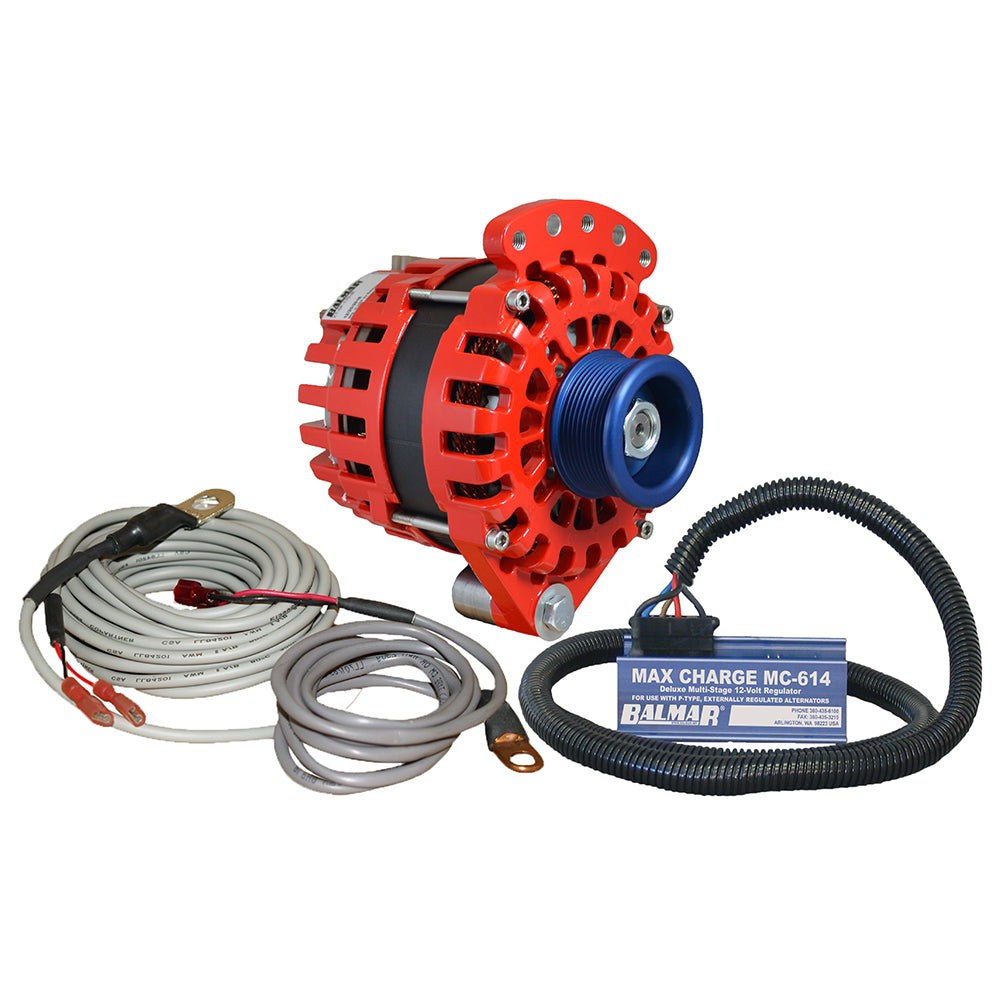 Balmar Alternator 1-2" Single Foot J10 Serpentine Pulley Regulator & Temp Sensor - 170A Kit - 12V [XT-SF-170-J10-KIT]