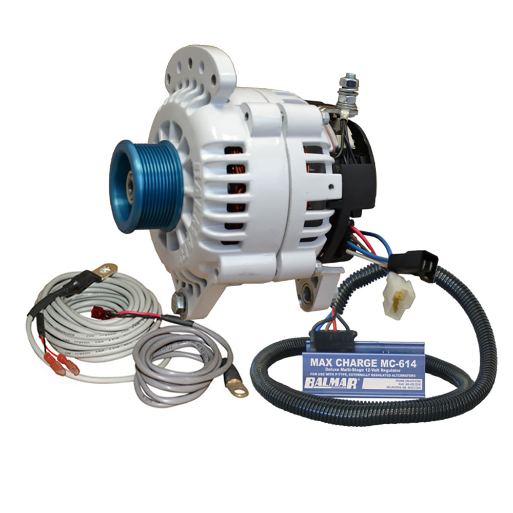 Balmar Alternator 120 AMP Kit 120V 3.15" Dual Foot Saddle J10 Pulley Regulator & Temp Sensor [60-YP-MC-120-J10]