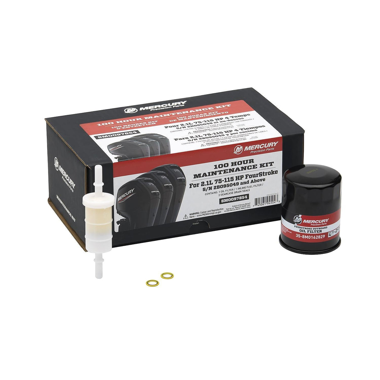 Mercury 8M0097854 100-hour maintenance kit for 2.1L 75-115HP FourStroke