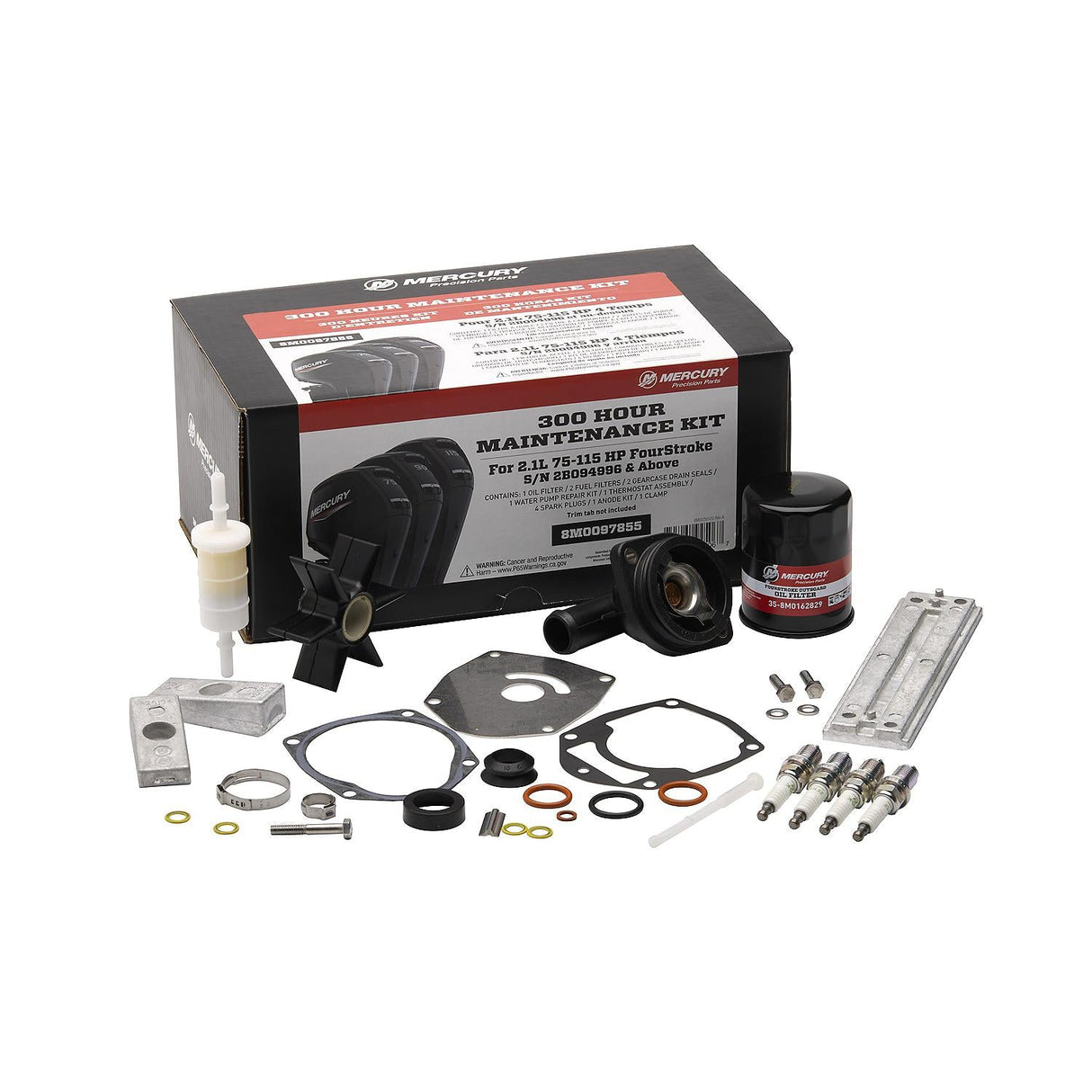 Mercury 8M0097855 300-hour maintenance kit for 2.1L 75-115HP FourStroke