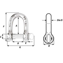 Wichard Self-Locking D Shackle - Diameter 6mm - 1/4" [1203W]