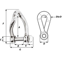 Wichard Self-Locking Twisted Shackle - Diameter 5mm - 3/16" [1222W]