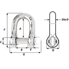 Wichard Captive Pin D Shackle - Diameter 5mm - 3/16" [1402W]