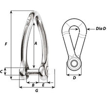 Wichard Captive Pin Twisted Shackle - Diameter 6mm - 1/4" [1423W]