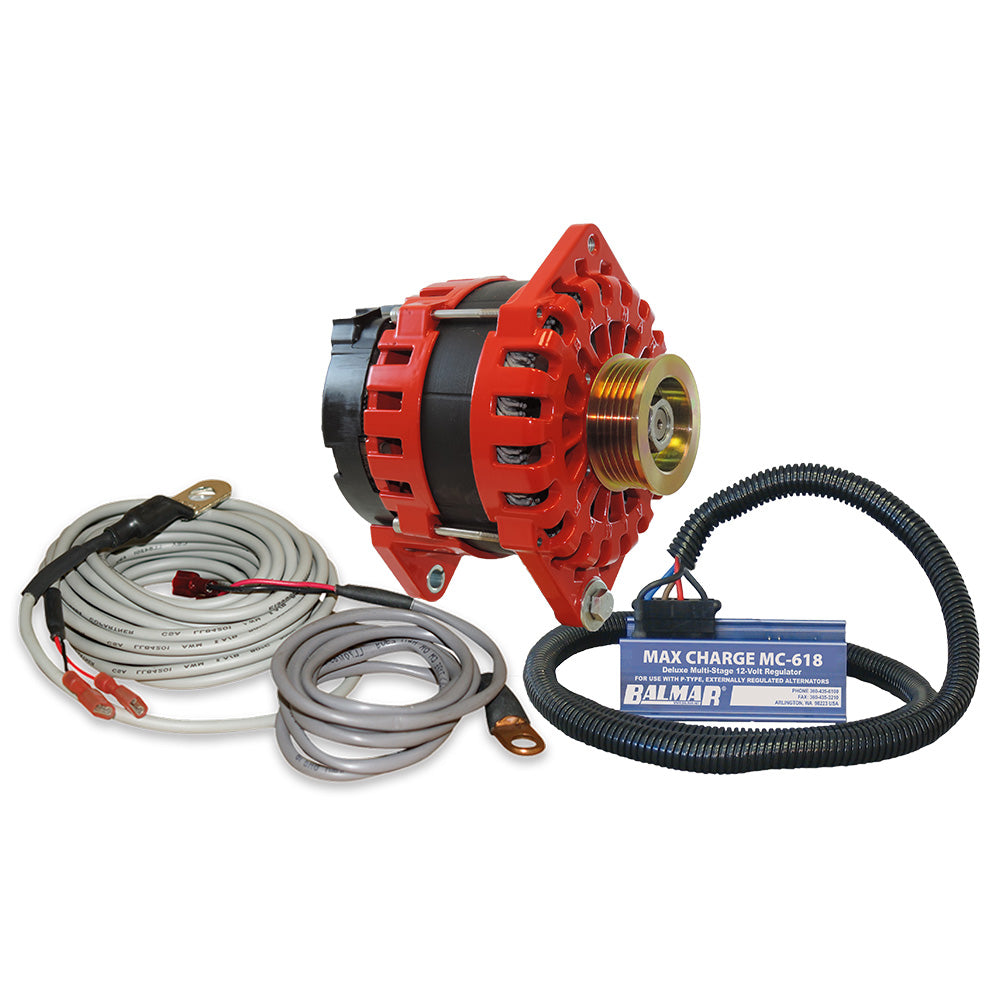 Balmar Alternator 250 AMP Kit 12V 3.15" Dual Foot Saddle K6 Pulley Regulator & Temp Sensor [XT-CR-250-K6-KIT]