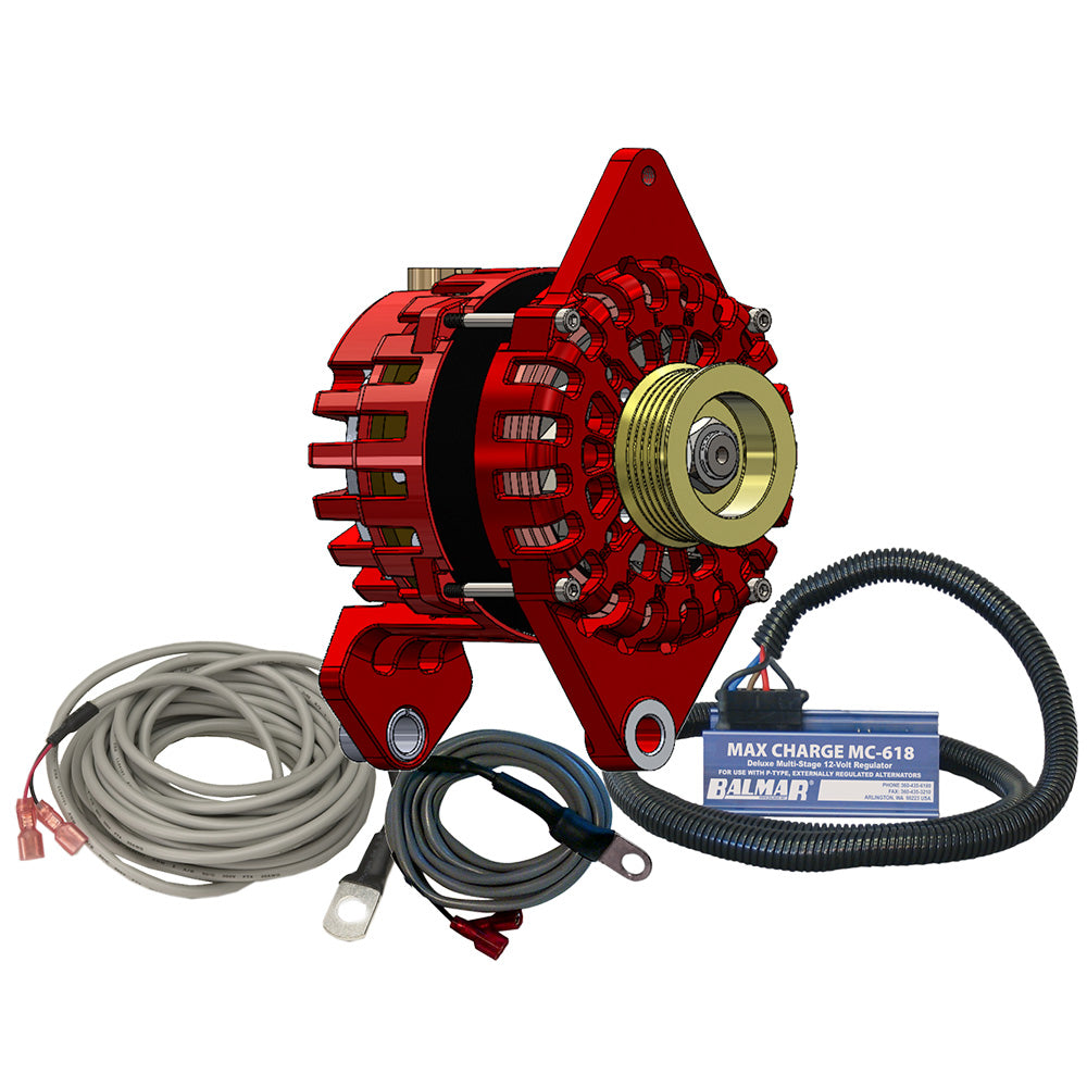 Balmar Alternator 170 AMP Kit 12V 4" Dual Foot Saddle K6 Pulley Regulator & Temp Sensor [XT-DF4-170-K6-KIT]