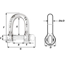Wichard Self-Locking D Shackle - 12mm Diameter - 15/32" [1206W]