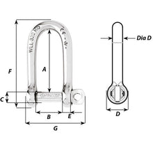 Wichard Self-Locking Long D Shackle - 10mm Diameter - 13/32" [1215W]