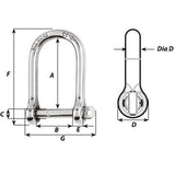 Wichard Self-Locking Large Opening Shackle - 6mm Diameter - 1/4" [1263W]