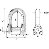 Wichard Self-Locking Allen Head Pin D Shackle - 12mm Diameter - 15/32" [1306W]