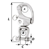 Wichard HR Snap Shackle With Clevis Pin Swivel - 120mm Length - 4-23/32" [2478W]