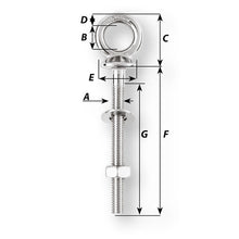 Wichard Eye Bolt - M12 x 175mm - Length 120mm [6497W]
