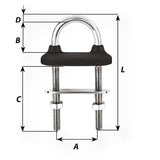 Wichard Black Watertight U-Bolt - 8mm Diameter - 5/16" - 80mm Length - 3-5/32" [65341W]