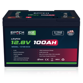 12V 100Ah Eco Series LiFePO4 Battery (1.28kWh)