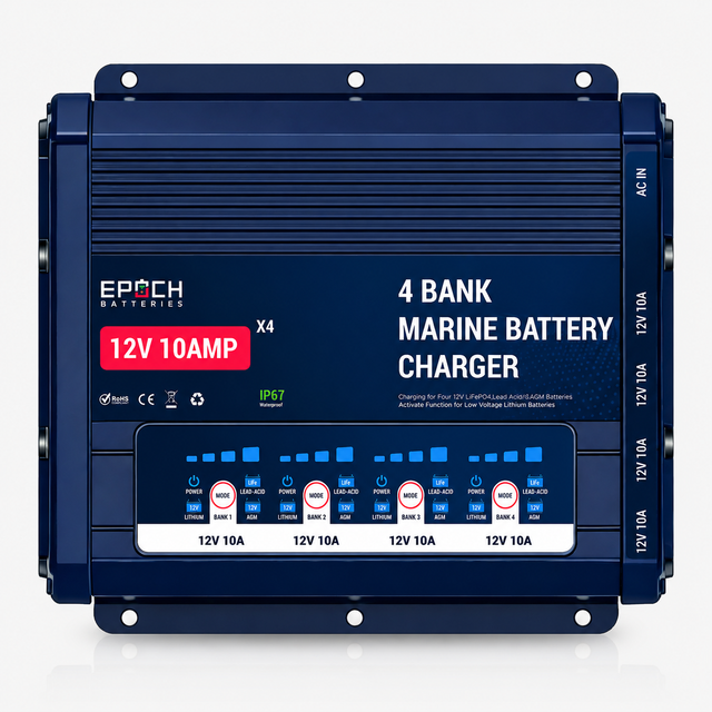 4-Bank 12V Marine Battery Charger | 10A Per Bank