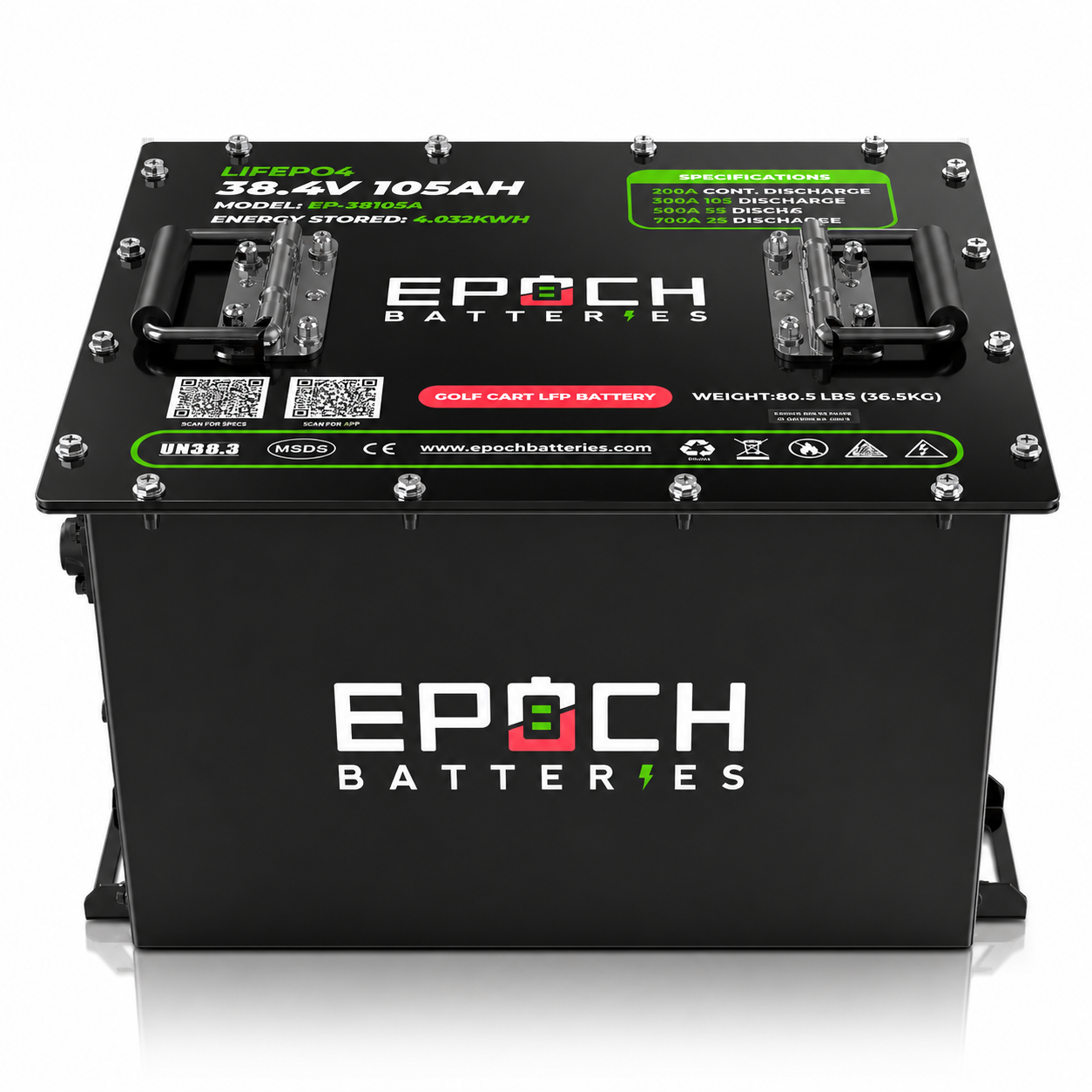 36V 105Ah Golf Cart Battery Complete Kit - Lithium (LiFePO4)