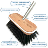 Hard boat brush features