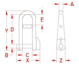 Halyard Shackle with Key Pin