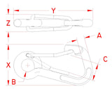 Asymmetrical Wire Lever Harness Clip 5/16