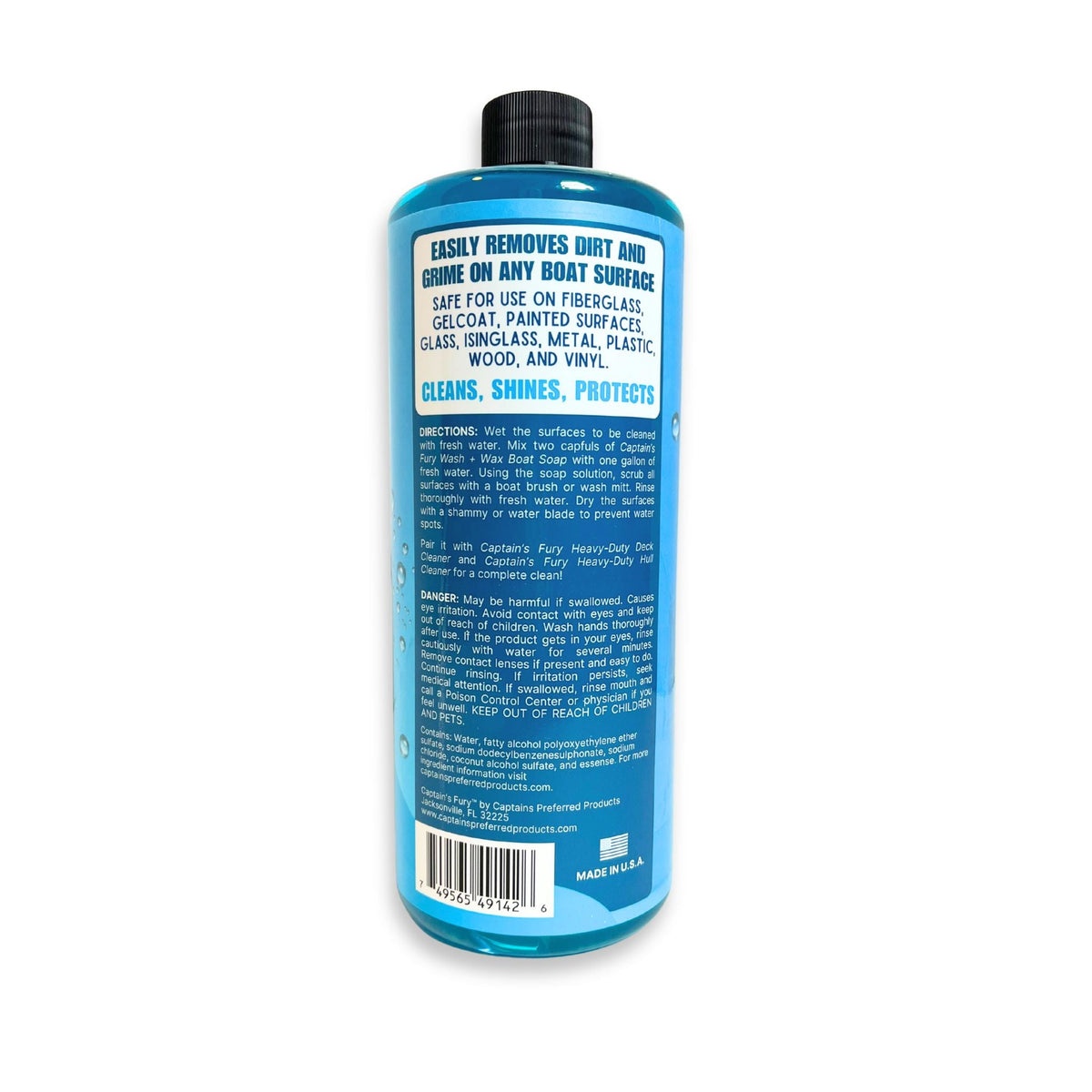 Wash and wax soap label back