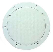 Beckson DP63-W 6'' Pry-Out Deck Plate - White - Non-Skid