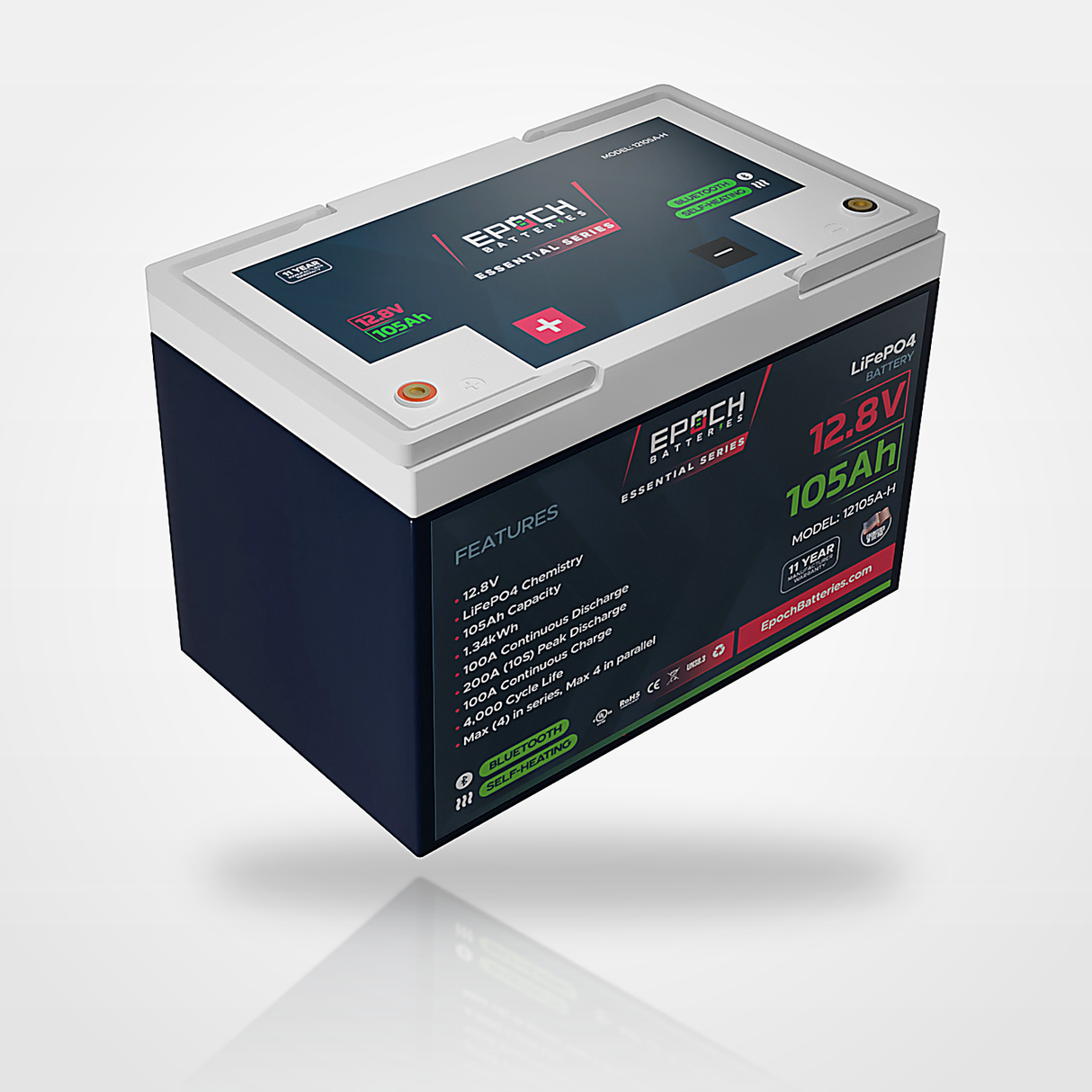 12V 105Ah Essential Series LiFePO4 Battery (1.34kWh) — image 2