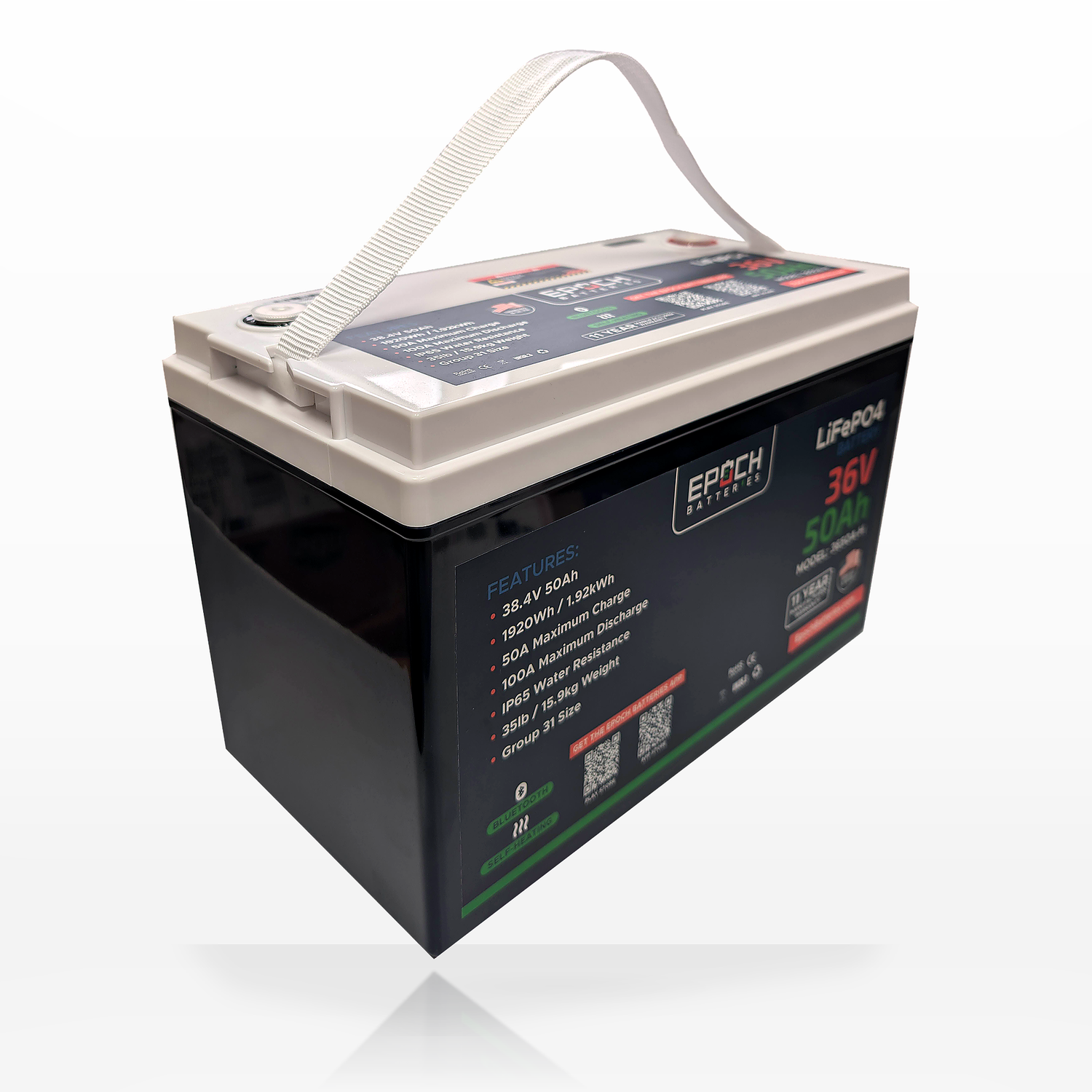 36V 50Ah Essential Series LiFePO4 Battery (1.92kWh) — image 3