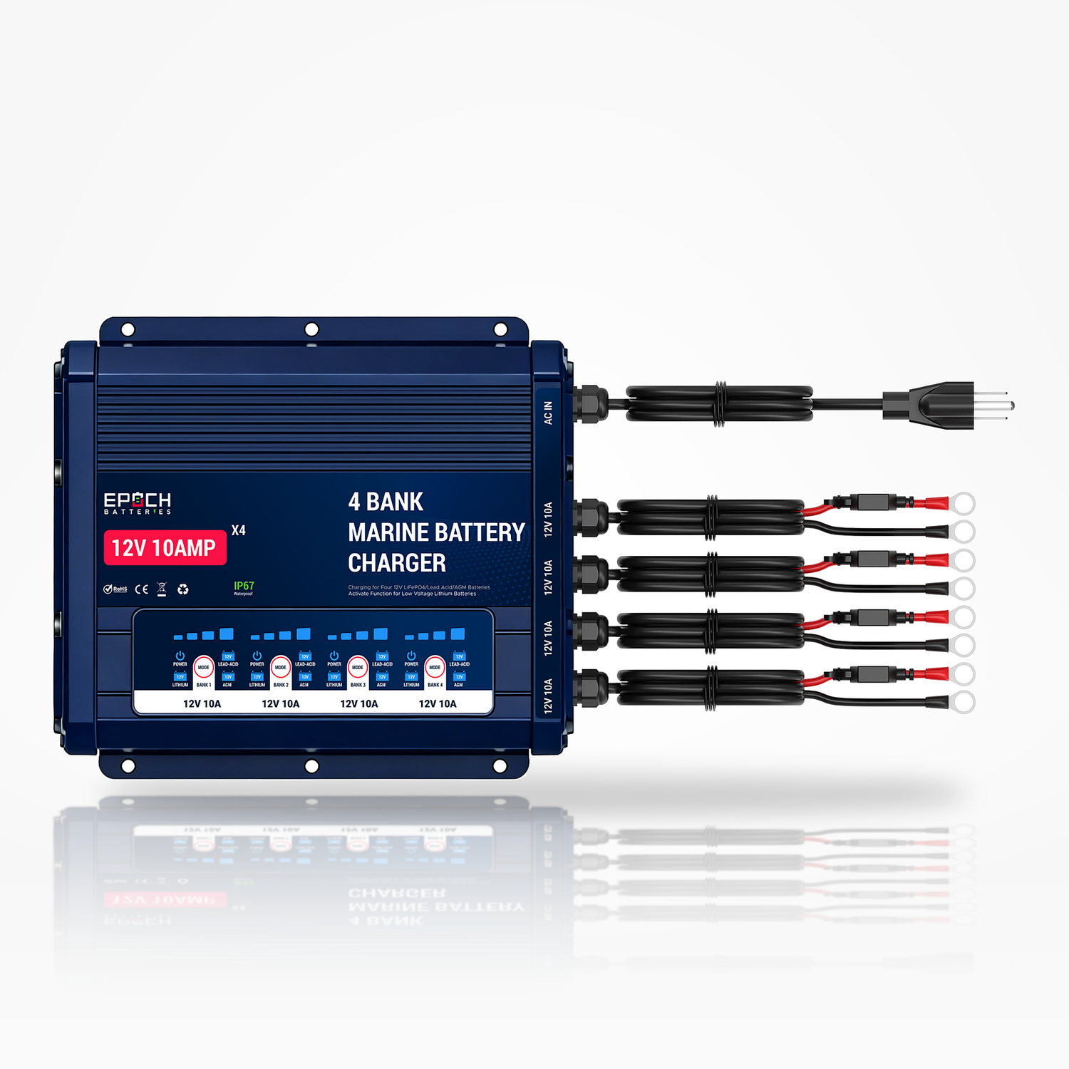 4-Bank 12V Marine Battery Charger | 10A Per Bank — image 2